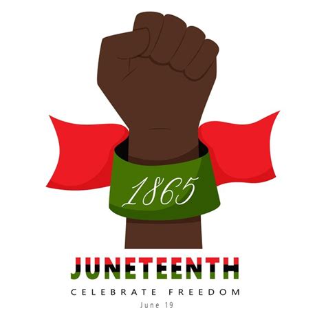 Juneteenth Célébrez la liberté Poing fermé levé main noire Un ruban