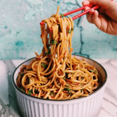 Thai Noodle Salad With Sesame Peanut Sauce Grilled Cheese Social