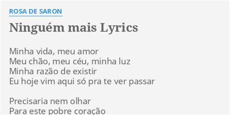 Ningu M Mais Lyrics By Rosa De Saron Minha Vida Meu Amor