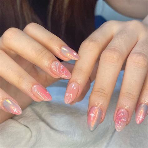 25 Aura Nail Designs The Cutest New Nail Trend Gel Nails Pink Nails Simple Nails