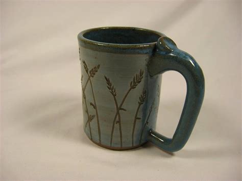 110416c Mug With Wheat Carving Carls Pottery