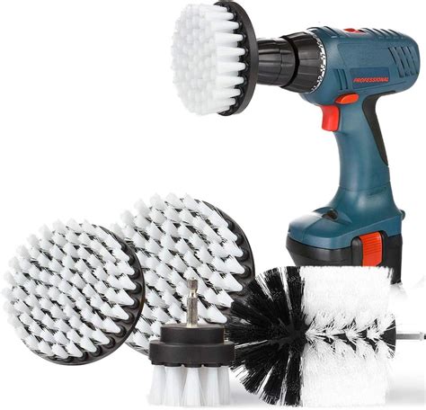 SAFETYON Ensemble de Brosse de Nettoyage 4 Pièces Brosse Rotative en