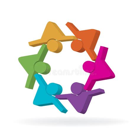 Logo Teamwork People Holding Hands Unity Friendship Community Flower