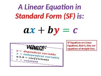 Introduction To Graphing Linear Equations In Standard Form Ax By C