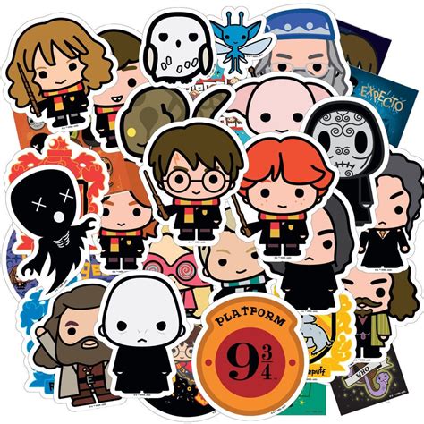 Harry Potter Vinyl Stickers Chibi Charms 50 Count Etsy