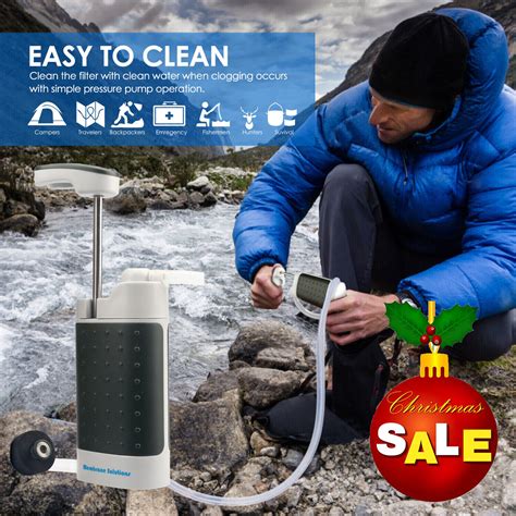 Portable Water Filter Pump Outdoor Water Purifier Straw Filtration