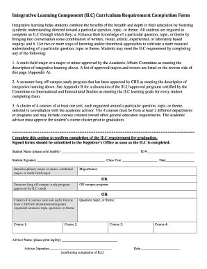 Fillable Online ILC Form 2017 St Lawrence University Fax Email Print