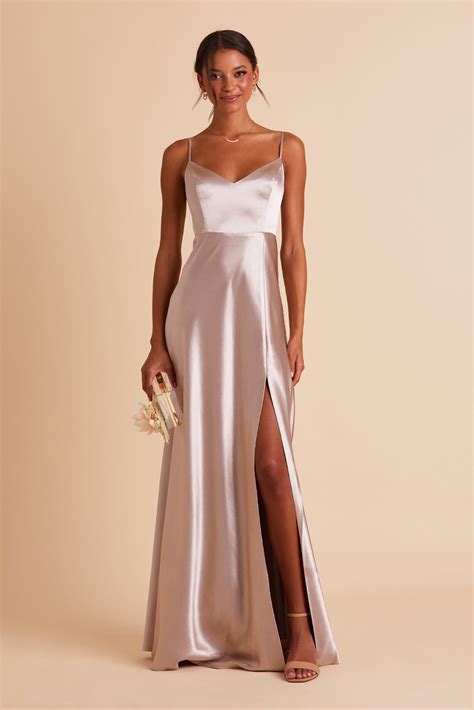 Jay Satin Bridesmaid Dress In Taupe Birdy Grey