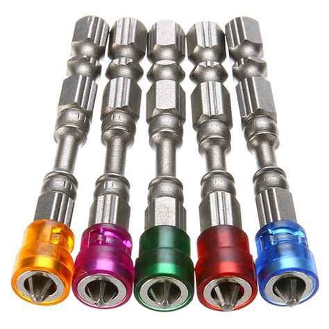 5pcs Anti Slip Electric Magnetic Screwdriver Bit S2 PH2 Single Head