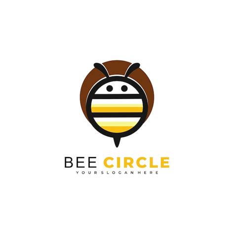 Logotipo De Abeja Mascota Simple Moderna Vector Premium