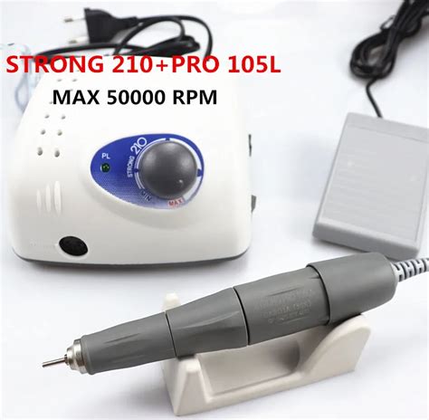 2021 New Arrival STRONG 210 PRO 105 105L Handpiece 65W 500000rpm Nail