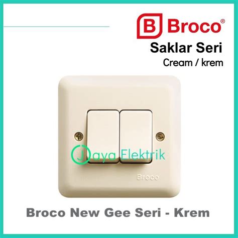 BROCO IB SAKLAR SERI CREAM 6622 6622U NEW GEE DOUBLE SWITCH 2 GANG