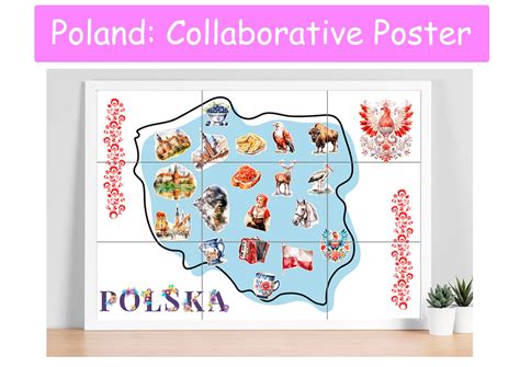 Mapa Polski Poland Collaborative Poster Polska Moja Ojczyzna Karty