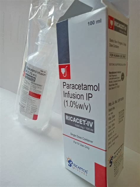 Paracetamol Infusion Ip 1000 Mg 100 Ml In Ffs Bottle At Rs 300 Bottle