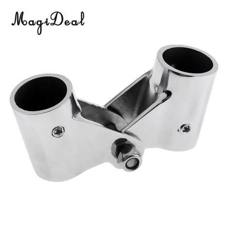 316 Stainless Steel Boat Bimini Tops Hand Rail Fittings Foldable Swivel Tube Connector 0 79 0