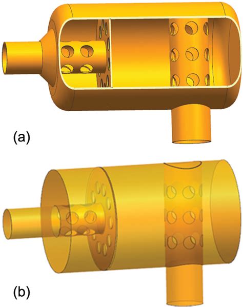 D Schematic Of An Exhaust Muffler A Shell Diagram And B Flow