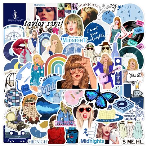 50pcs New Album Midnights Taylor Stickers Aesthetic Decals Diy Phone