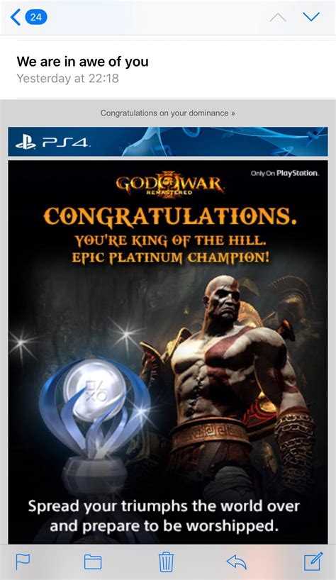 [God of War 3 Remastered] Got this email from Sony yesterday for the ...