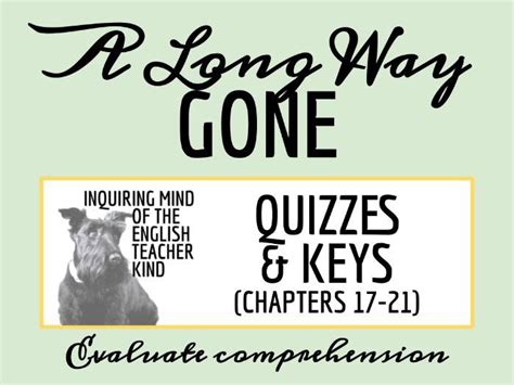 A Long Way Gone By Ishmael Beah Chapters 17 Through 21 Quiz Teaching Resources