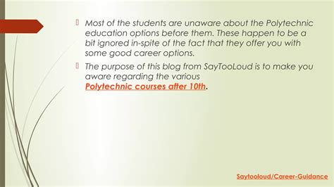 Polytechnic Education In India Courses After 10th PPT