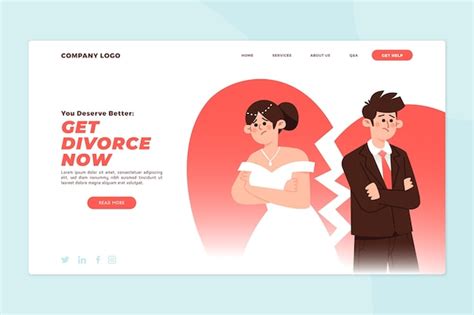 P Gina De Inicio Del Concepto De Divorcio Vector Gratis