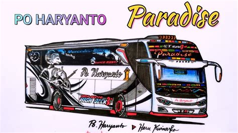 MENGGAMBAR BUS JB 3 PO HARYANTO PARADISE Pak Bero Herukwinarko YouTube