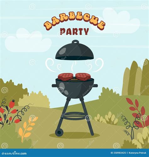 BBQ Party Barbecue Background Stock Vector Illustration Of Banner