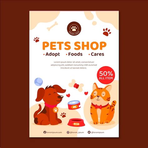 Dise O De Plantilla De Tienda De Mascotas Dibujada A Mano Vector Gratis