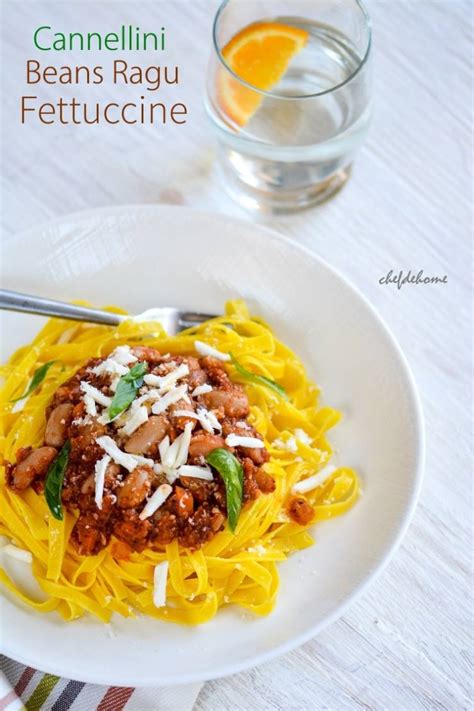 Cannellini Beans Ragu Fettuccine Pasta Recipe