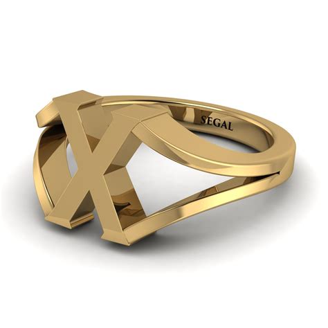 Gold Initial X Ring – Segal Jewelry