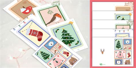 Christmas Stamps Cards Pack | Twinkl Party (teacher made)