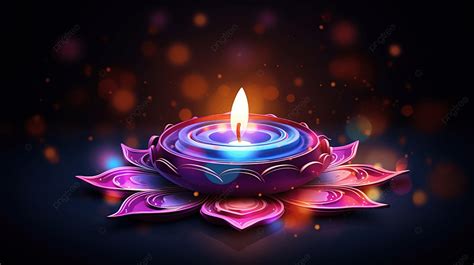 Artistic Happy Diwali Glowing Diya Background Design Divali Abstract