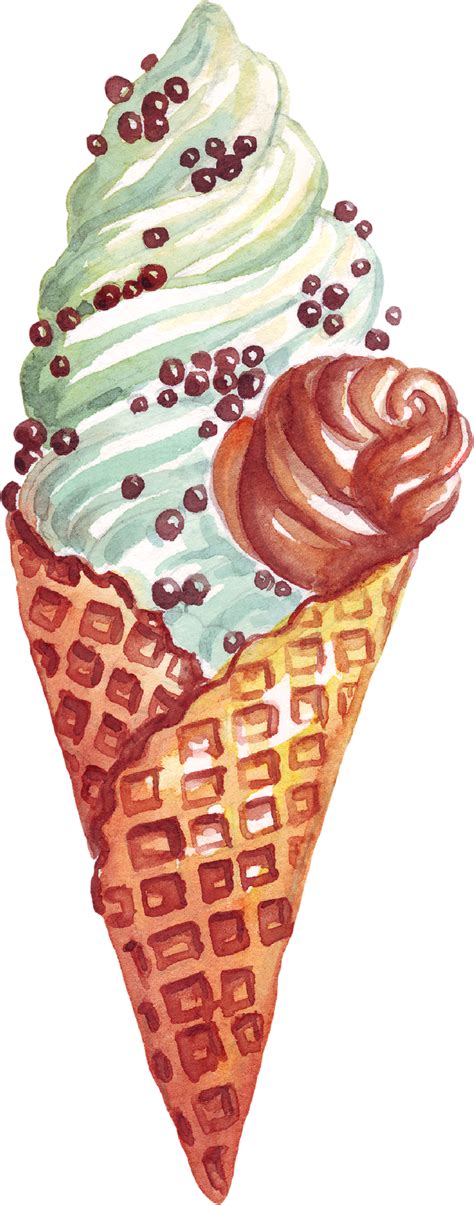 Ice Cream Watercolor Clipart 22157044 Png