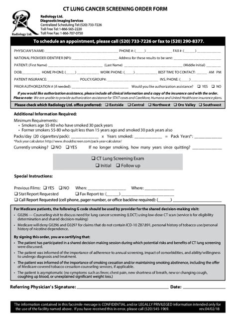 Fillable Online Ct Lung Cancer Screening Order Form Mclaren Health Plan Fax Email Print