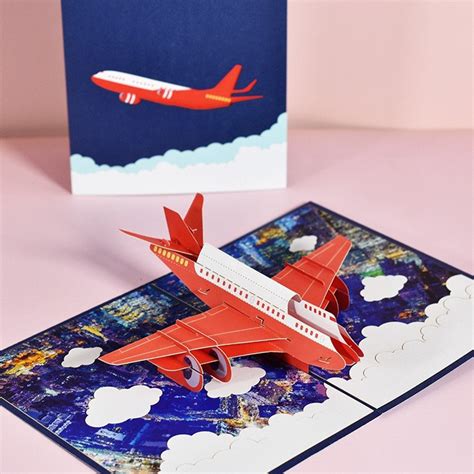 Airplane Pop Up Card 3d Cards Greeting Cardsbirthday Etsy