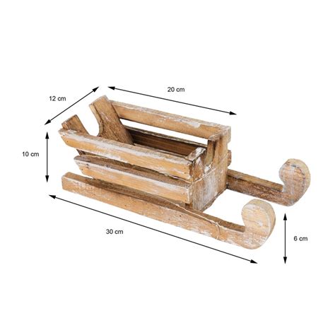 Deko Holzschlitten Mit Led Lichterkette Warmweiß Aus Holz