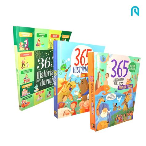 Kit 365 Histórias Histórias Para Ler e Ouvir Bíblicas Para Ler e