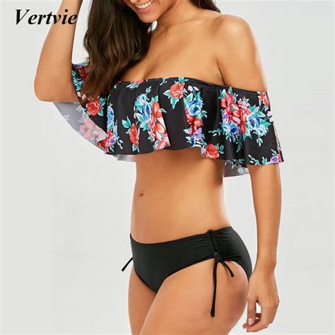 Buy Vertvie Brand Floral Printed Swimsuit Women Off