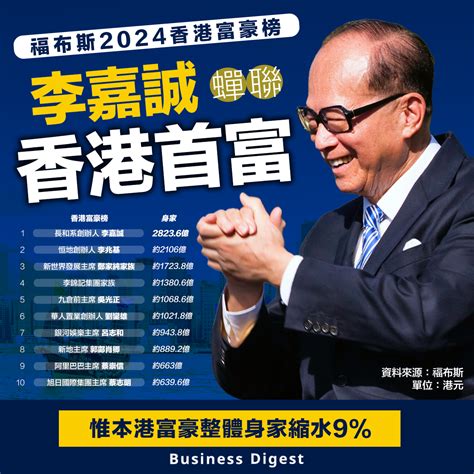 【富豪榜】福布斯2024香港富豪榜出爐：李嘉誠蟬聯香港首富 新浪香港