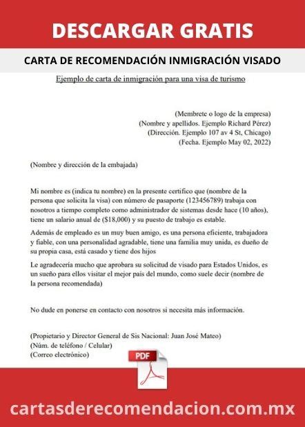 Cartas De Recomendación Inmigración Ejemplos ️ 2025