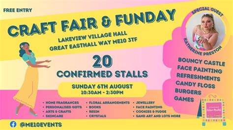 Funday And Craft Fair Lakeview Village Hall Great Easthall Sittingbourne 6 August 2023