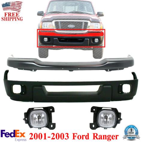 Front Bumper Primed Valance Textured Fog Lights For Ford