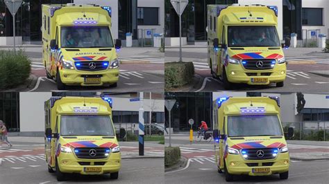 Luchthoorn Verschillende Ambulances Post Heerlen Met Spoed Naar