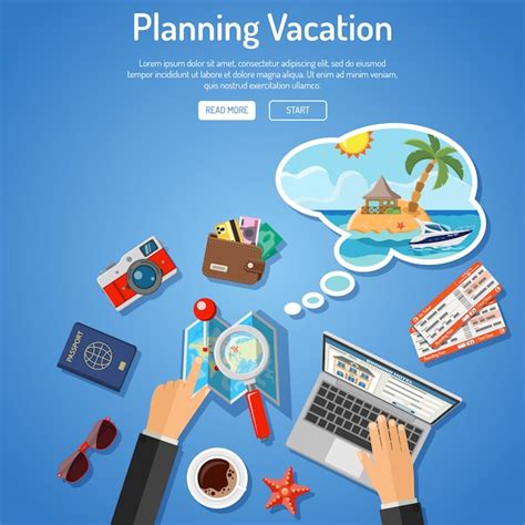 Premium Vector Planning Vacation Concept