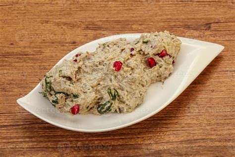 Vagan dietary cusine - mutabal with granet seeds 8502261 Stock Photo at ...