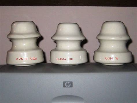 Porcelain Insulators Three White Unipart