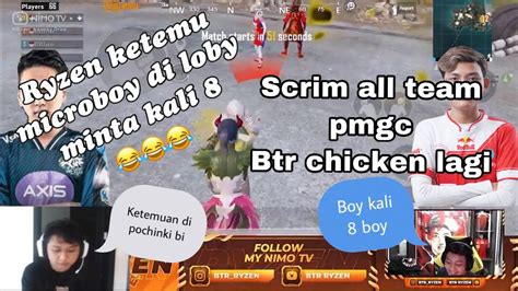 Ngakak RYZEN KETEMU MICROBOY DI LOBBY MINTA KALI 8 Scrim Pubg