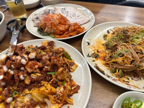 금천구청 맛집 시흥사거리 오봉집 낙지볶음보쌈막국수 세트 단체모임장소 회식장소 하기 좋은곳 네이버 블로그