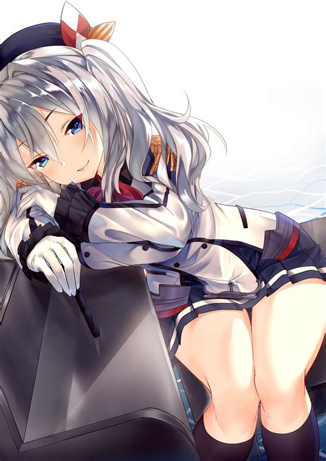 White Hair Blue Eyes Kantai Collection Kashima Kancolle Uniform