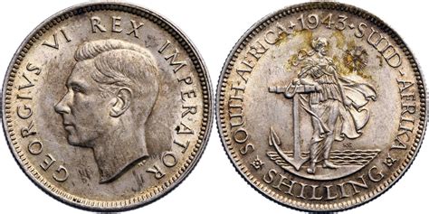 South Africa Shillings 1943 George VI Vz MA Shops